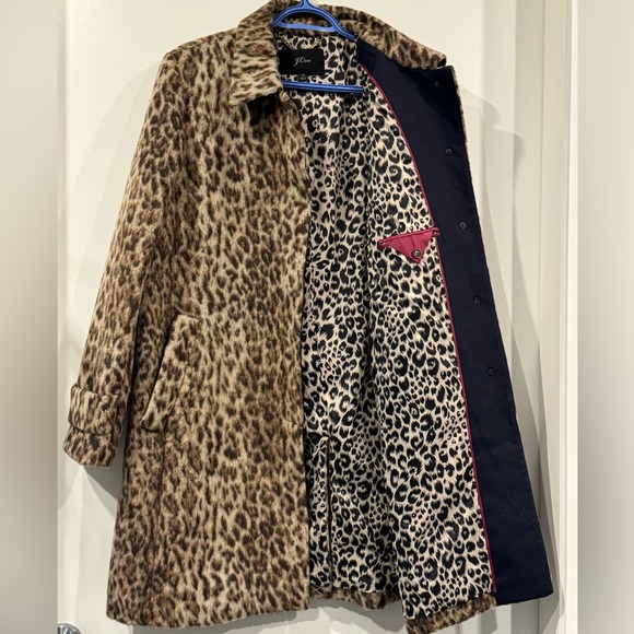 AUTHENTIC J.CREW TOPCOAT IN DOUBLE LEOPARD SIZE 14 - Picture 3 of 10